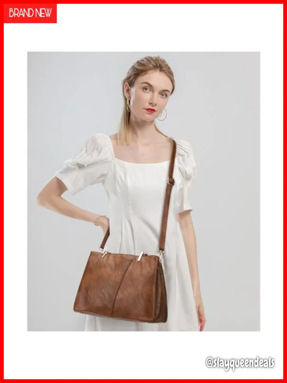 Medium Vegan Faux Leather Hobo Tote with Shoulder Strap Laptop Handbag